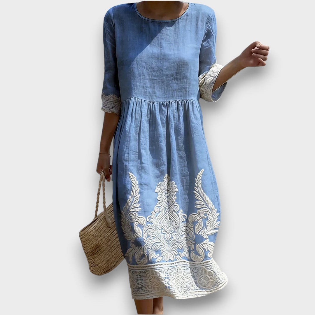 Duna | Vestido con estampado de plantas y flores