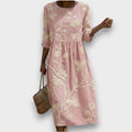 Zuri | Vestido midi con estampado de plantas y flores