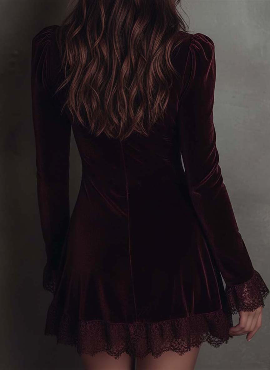 Vera · Vestido mini burdeos