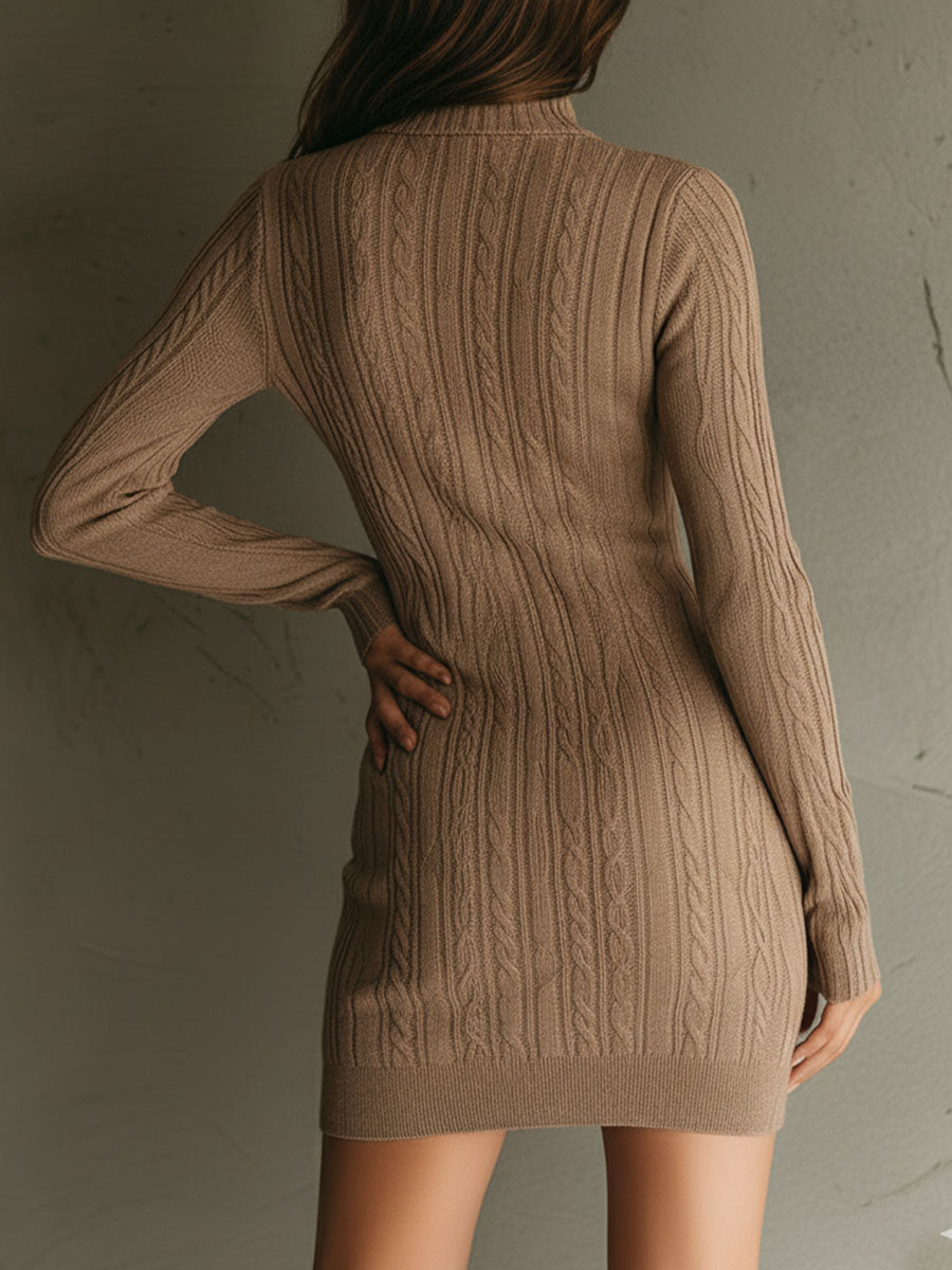 Camila · Vestido con escote en V y media cremallera