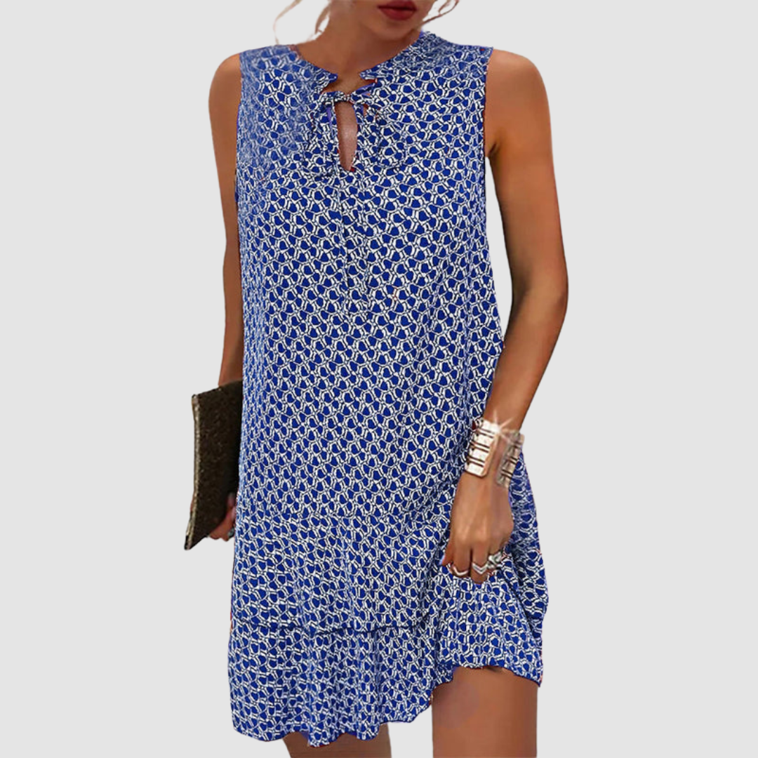 Ava · Vestido mini estampado con lazo