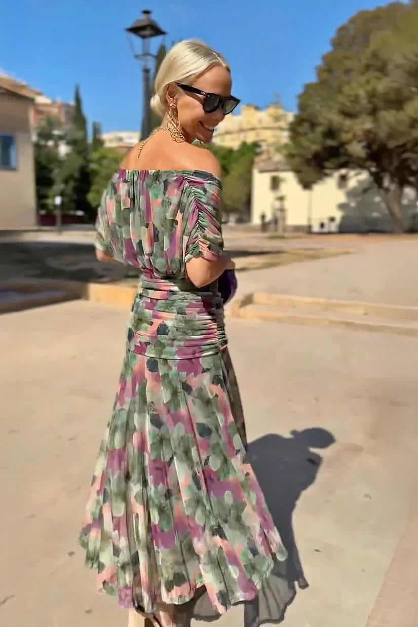 Isabel · Vestido maxi fluido con escote en V