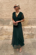Isabel · Vestido maxi fluido con escote en V