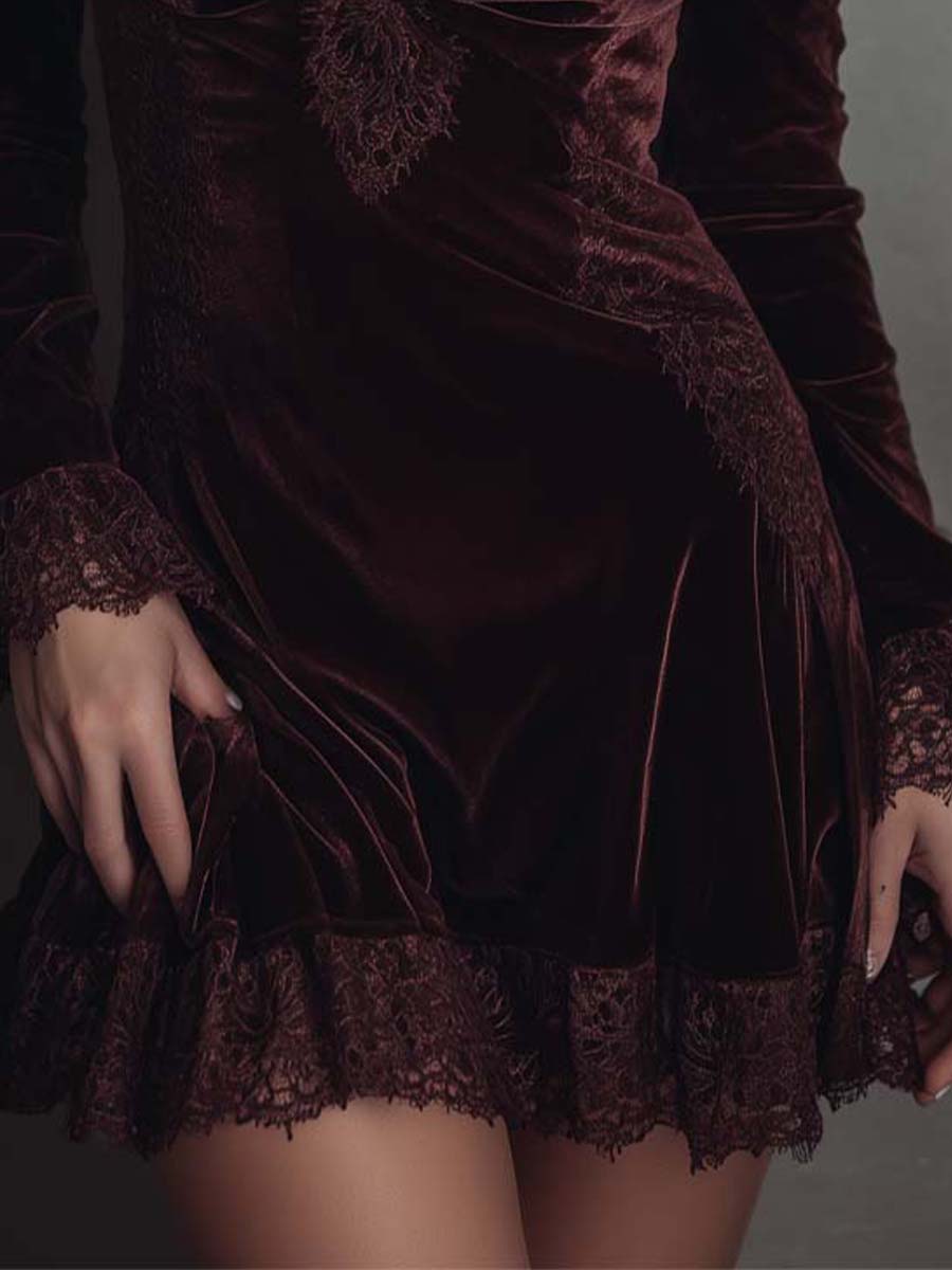 Vera · Vestido mini burdeos