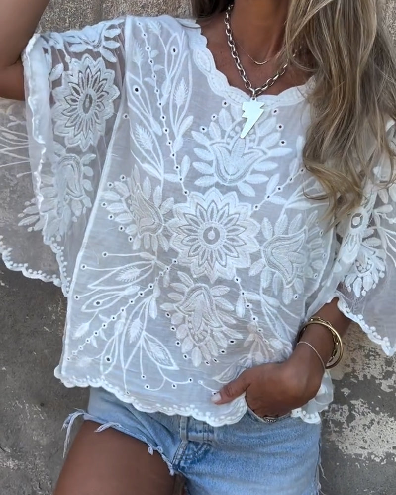 Celia · Blusa romántica con mangas de mariposa