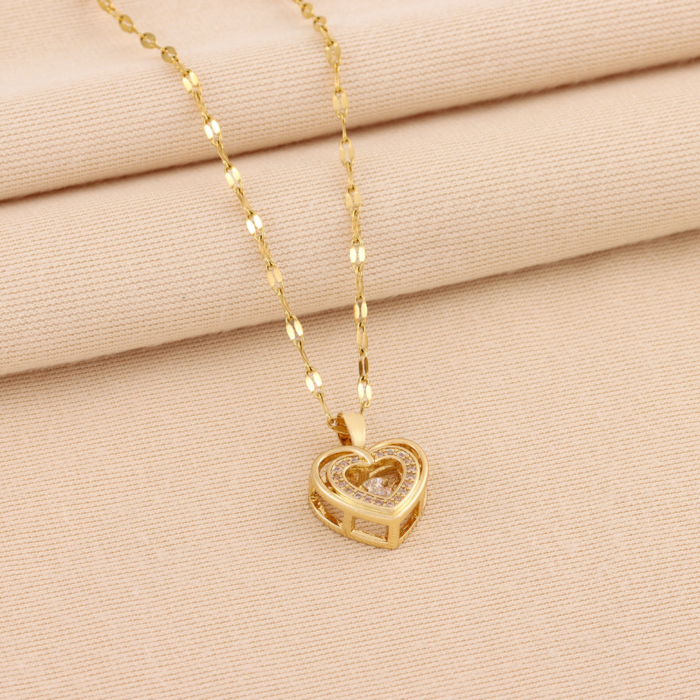 Collar de corazón de doble capa