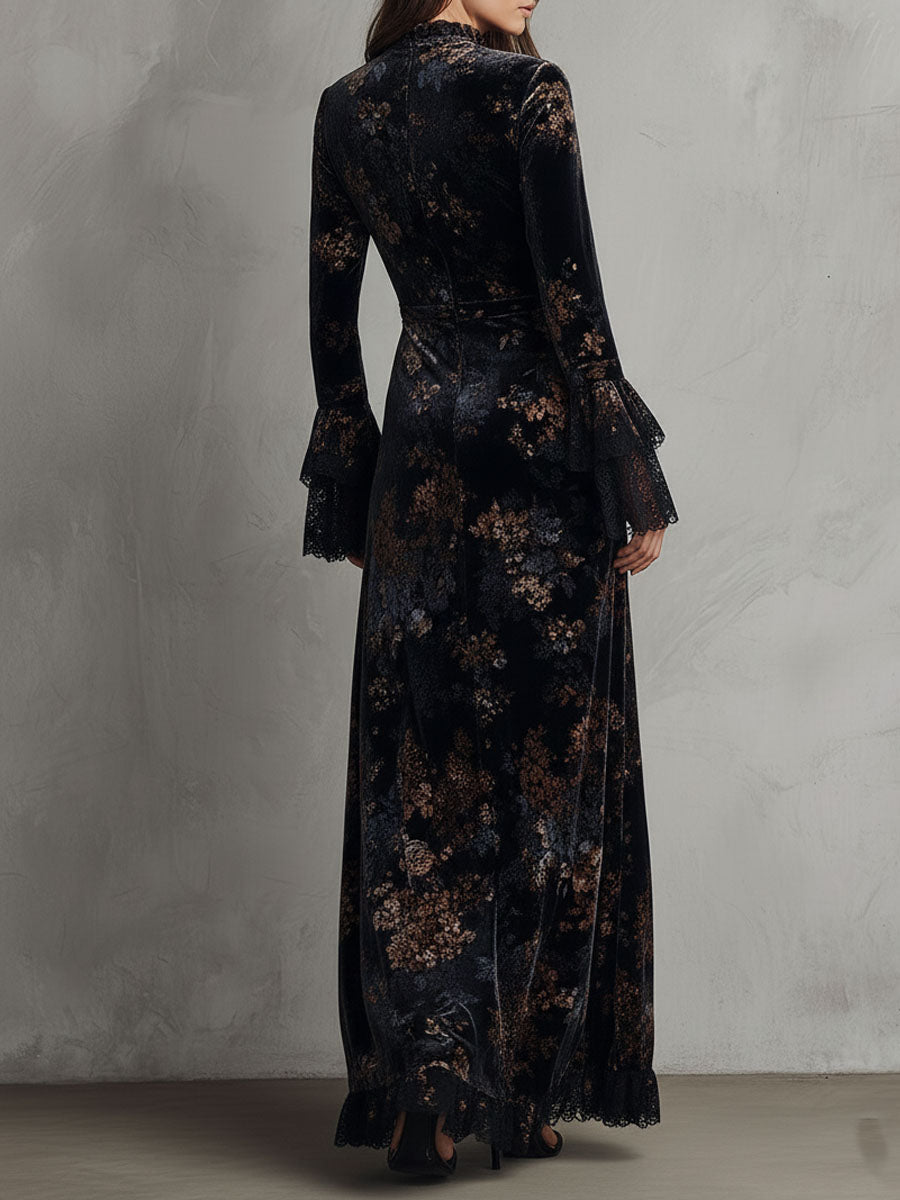 Isabel · Vestido fluido floral con mangas de campana
