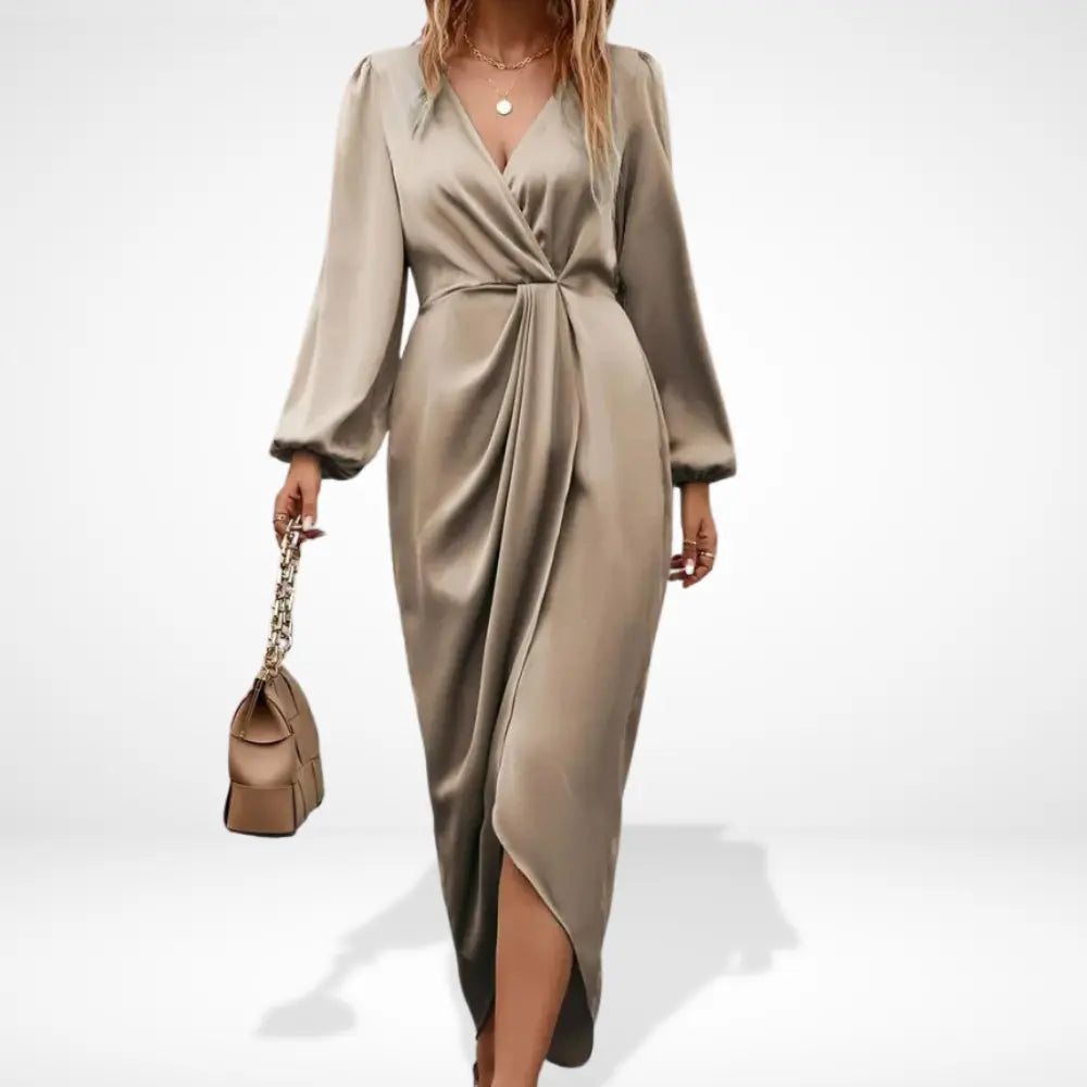 Martina | Vestido de noche midi con drapeado central