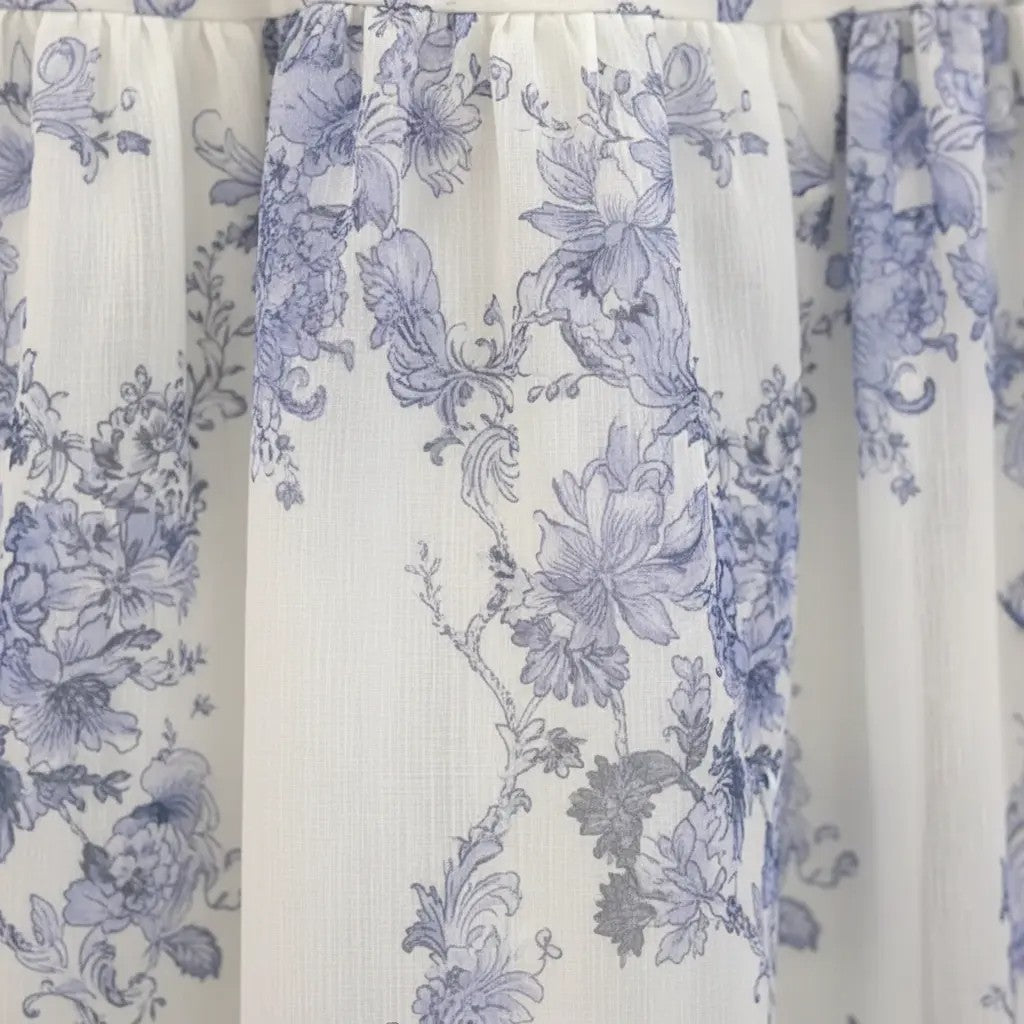 Fiori di Mare - Vestido Floral Azul y Blanco