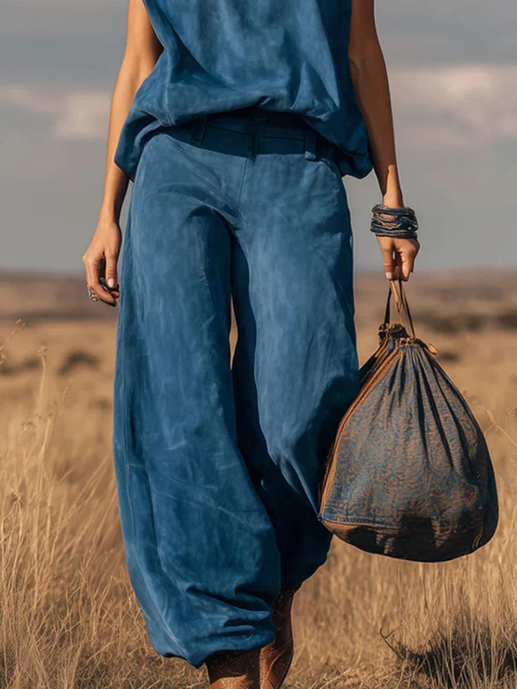 Marina · Conjunto veraniego con top y pantalón ancho