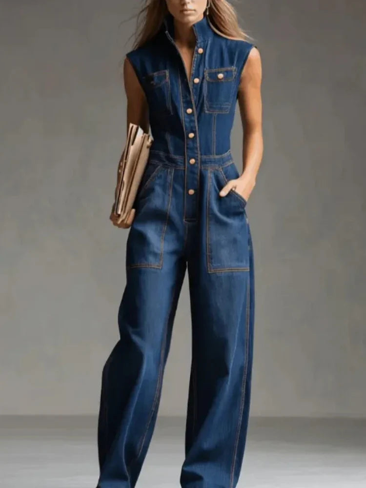 Carmen · Jumpsuit con cuello alto y bolsillos
