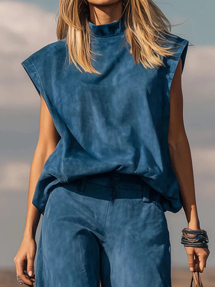 Marina · Conjunto veraniego con top y pantalón ancho