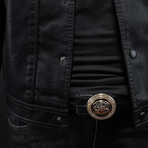 Torino | Chaqueta de cuero con botones