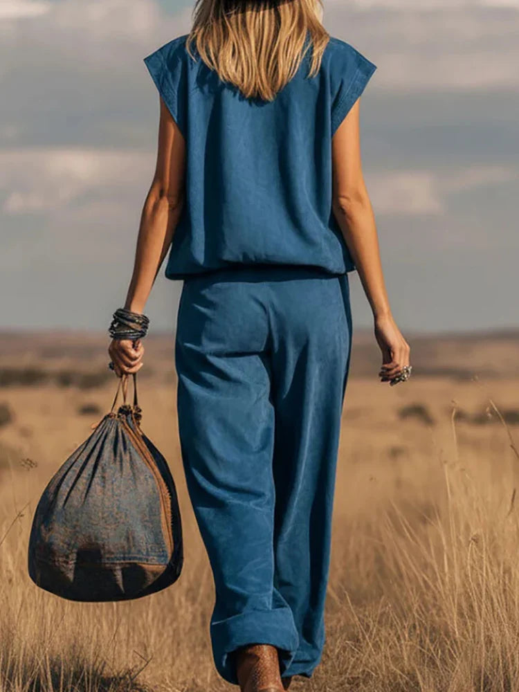 Marina · Conjunto veraniego con top y pantalón ancho