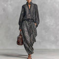 Teresa · Conjunto con estampado abstracto y chaqueta a juego