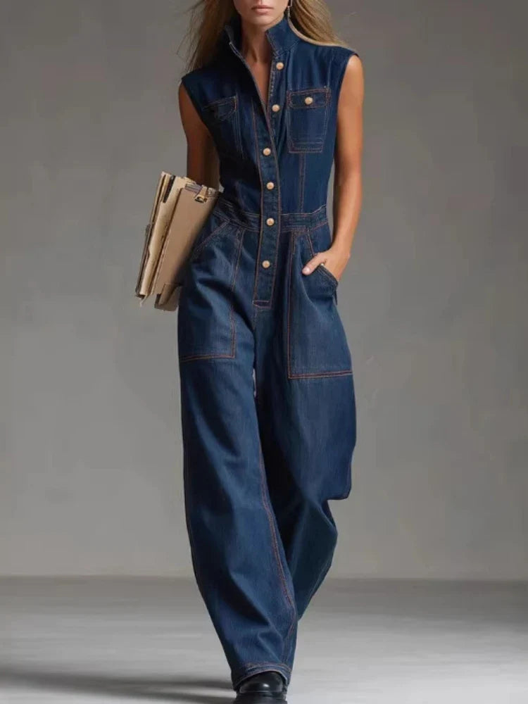 Carmen · Jumpsuit con cuello alto y bolsillos