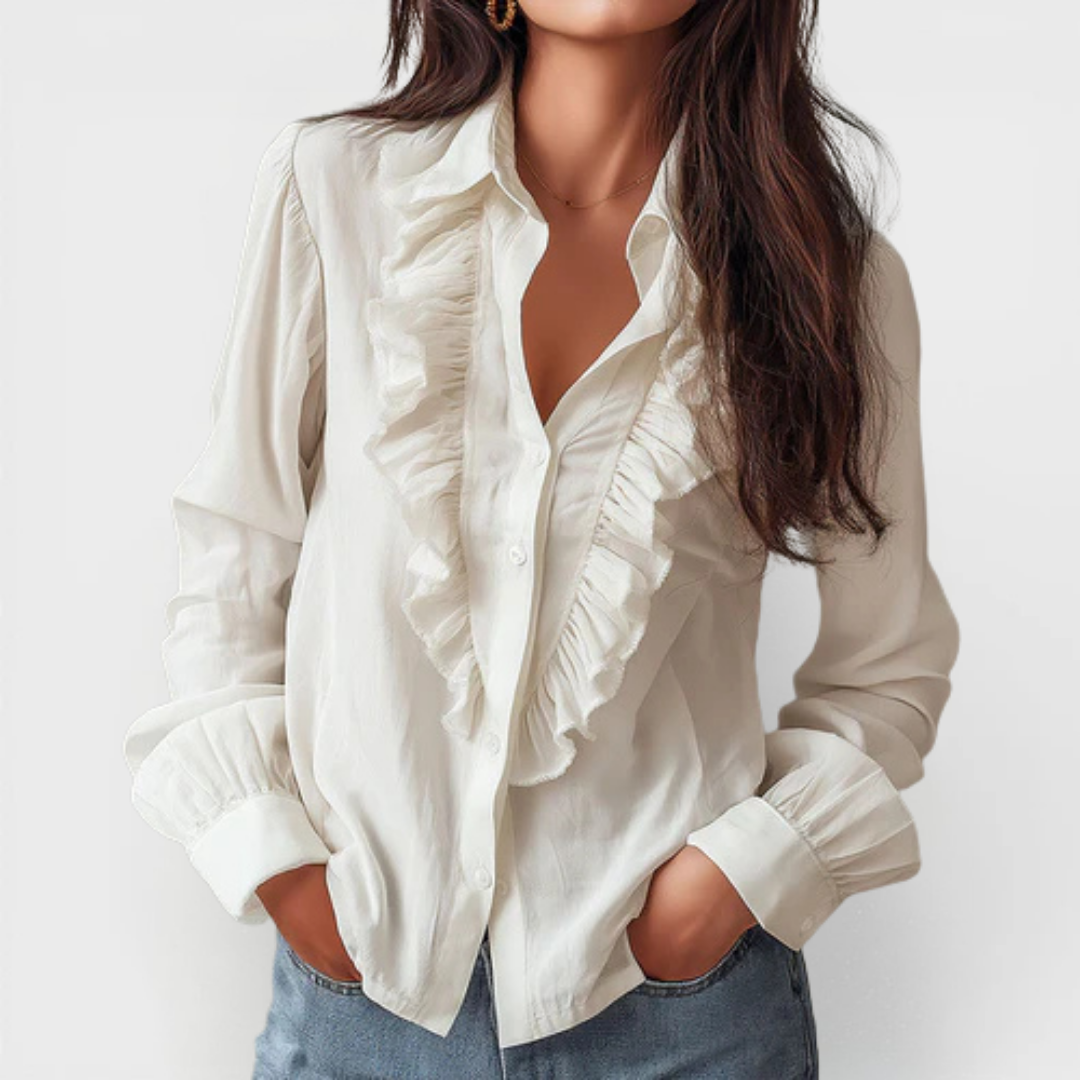 Anna | Blusa Reversible con Volantes Sencilla