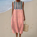 Lily | Vestido Midi Pastel a Rayas