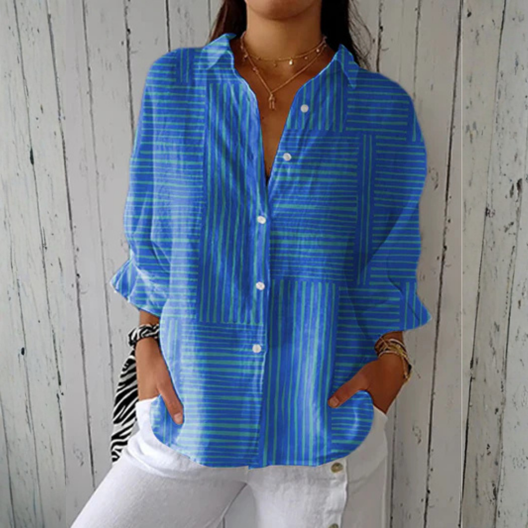 Amy | Blusa de Rayas Azules