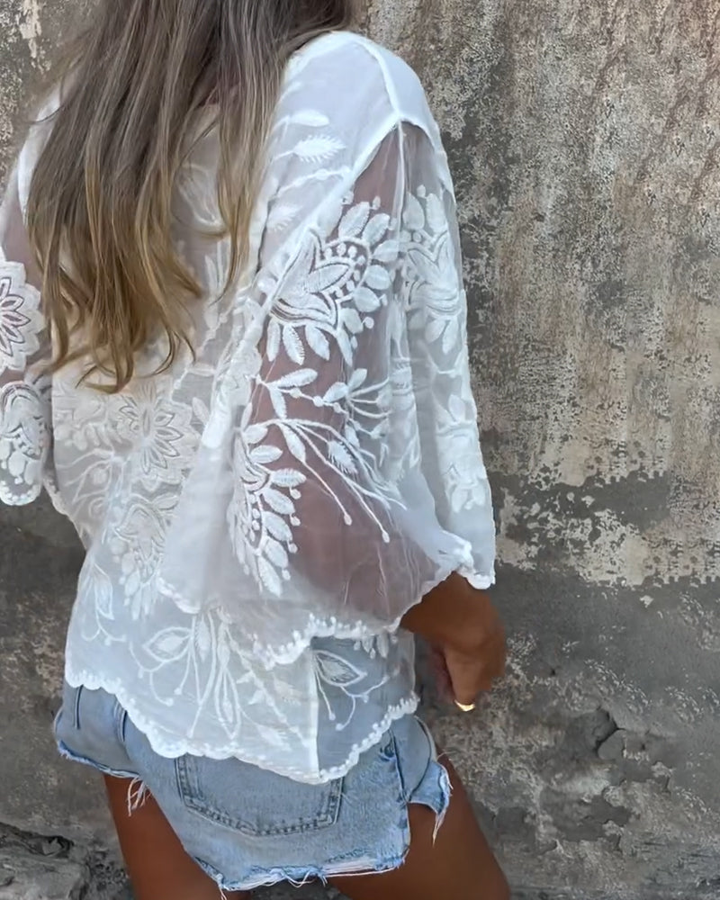 Celia · Blusa romántica con mangas de mariposa