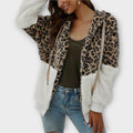 Lea - Sudadera de forro polar con capucha en diseño de leopardo