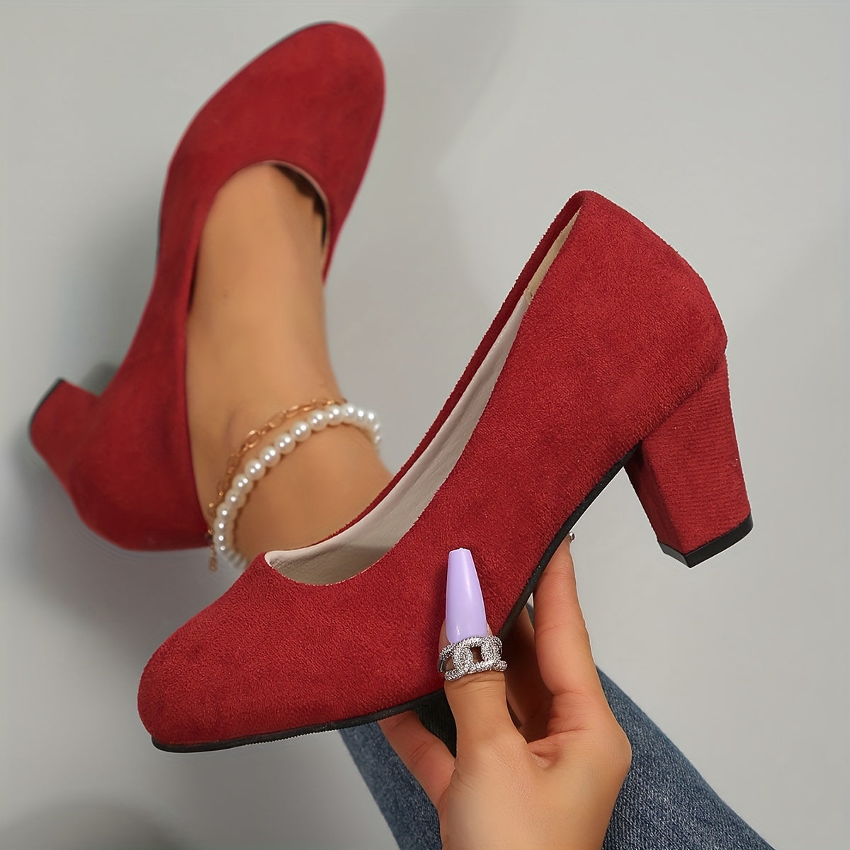 Laura – Zapatos de tacón con puntera ancha y tacón estable para una comodidad sin dolor.