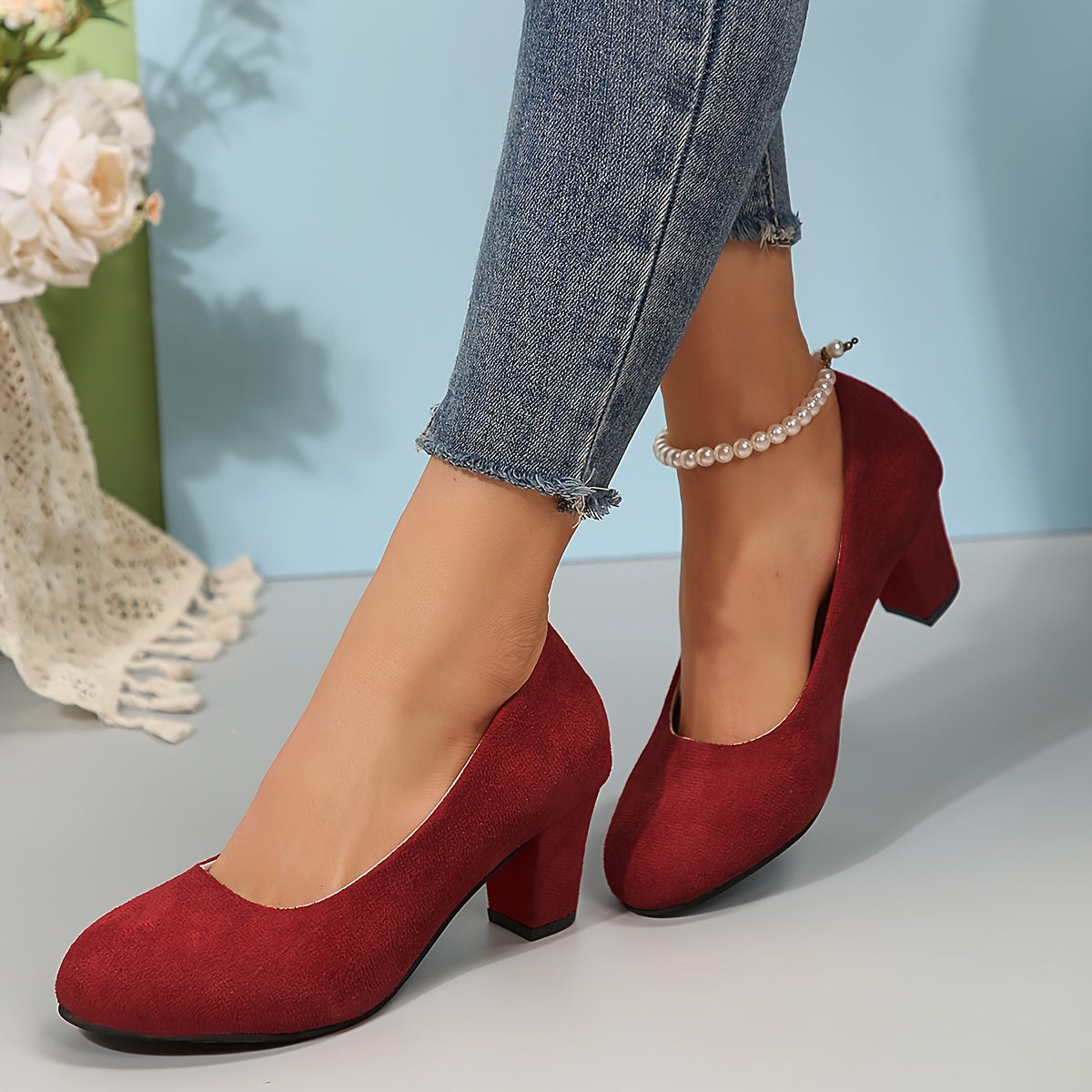 Laura – Zapatos de tacón con puntera ancha y tacón estable para una comodidad sin dolor.