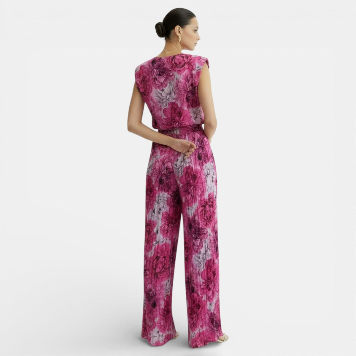Conjunto Mujer sin Mangas con Pantalón Wide Leg