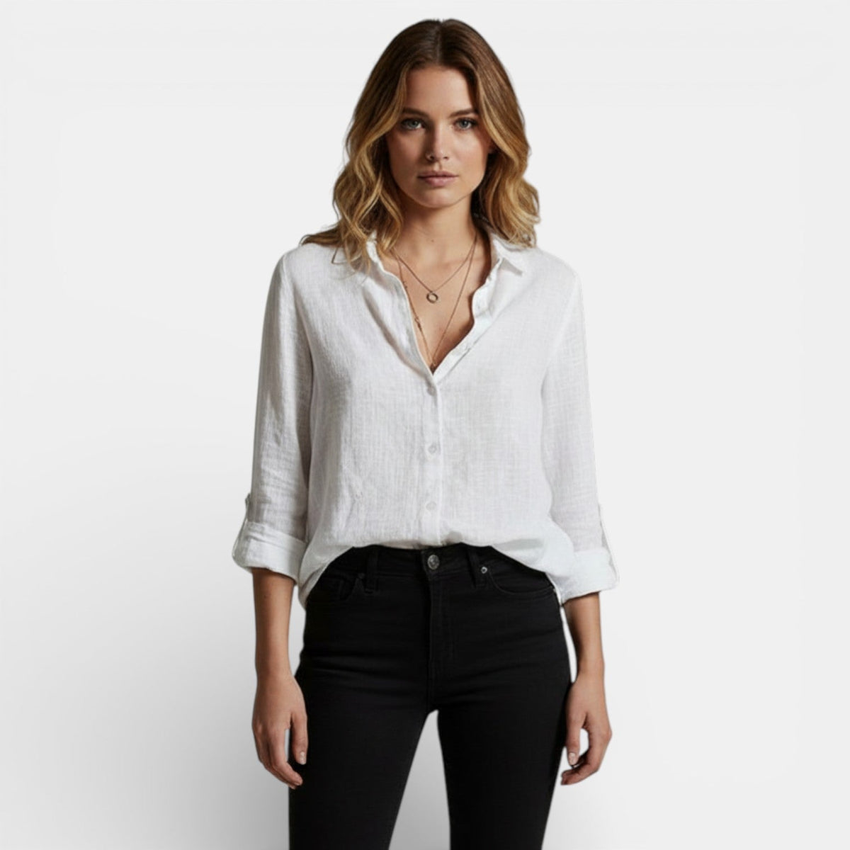 Blusa Mujer Primavera con Botones Elegante