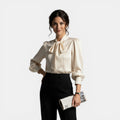 Camisa de Rayas Mujer Slim Fit Elegante Primavera Casual
