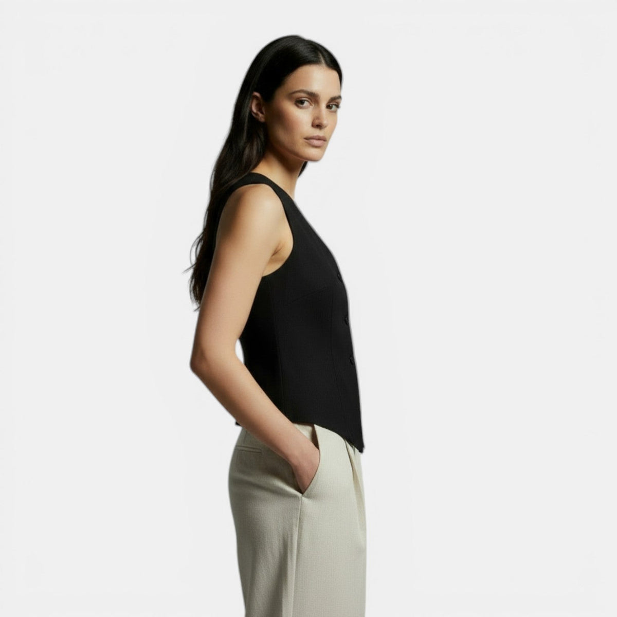 Chaleco Mujer Slim Fit Retro Elegante – Moda Casual y Sofisticada