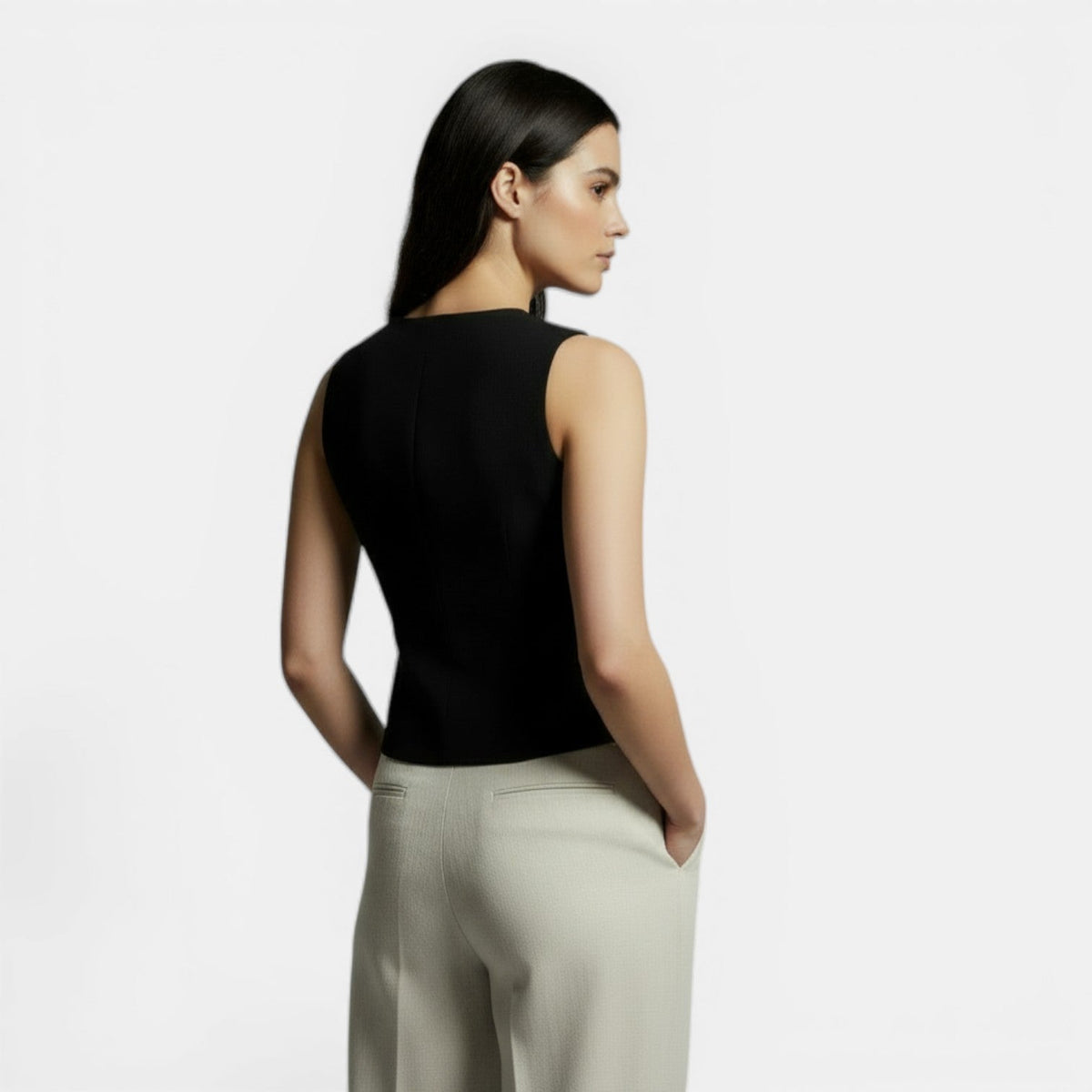 Chaleco Mujer Slim Fit Retro Elegante – Moda Casual y Sofisticada
