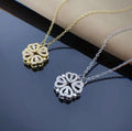 Collar de trébol de cuatro hojas con forma de corazón plegable magnético