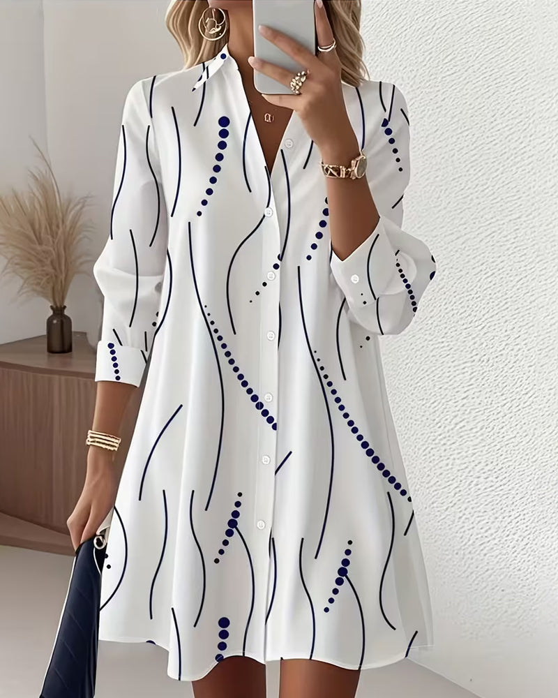Lucía · Vestido camisero con estampado de rayas