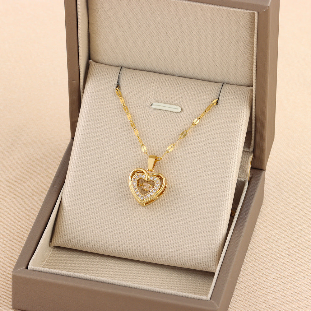 Collar de corazón de doble capa