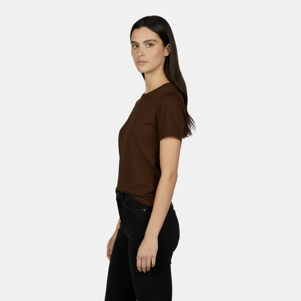 Camiseta Algodón Mujer Básica - Corte Holgado y Manga Corta