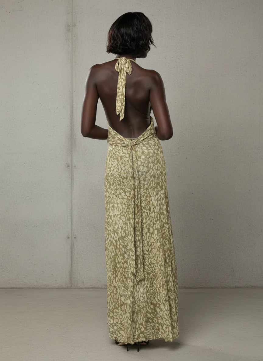 Chelsea · Vestido maxi con lazo en la espalda