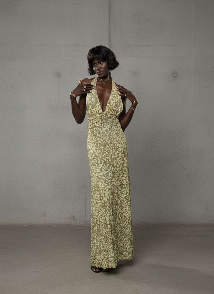 Chelsea · Vestido maxi con lazo en la espalda