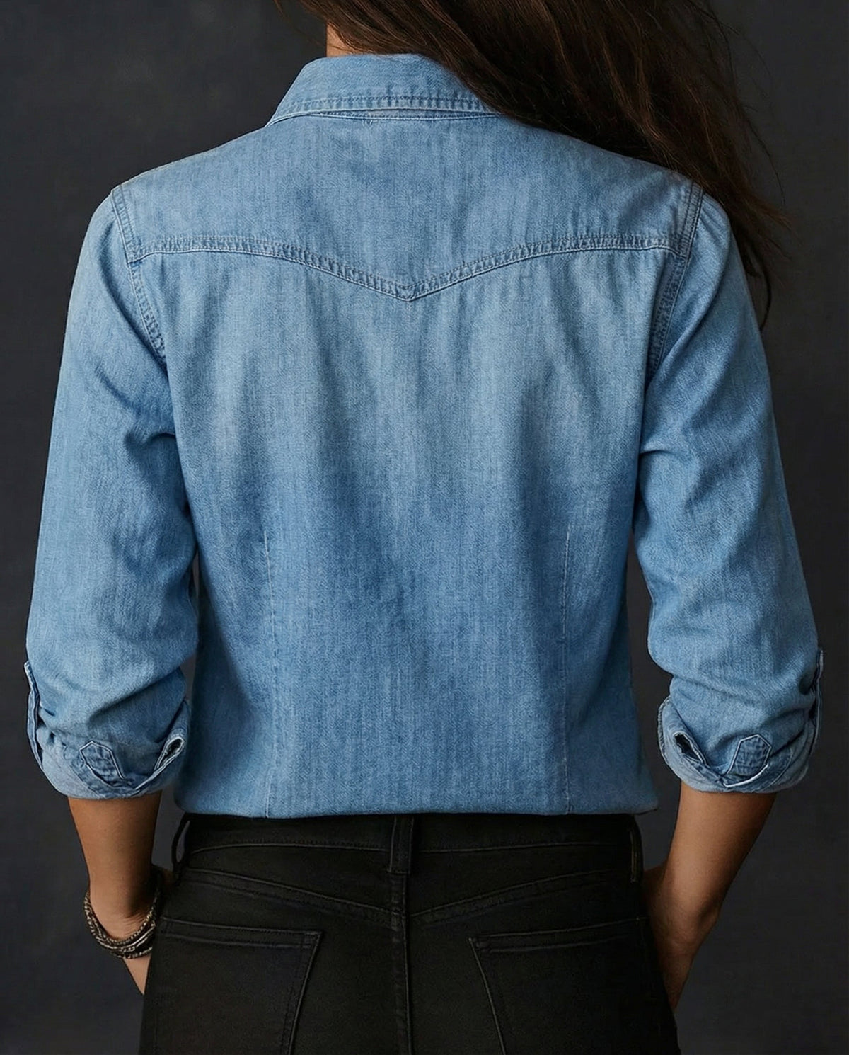 Valentina · Camisa vintage lavada con estilo western
