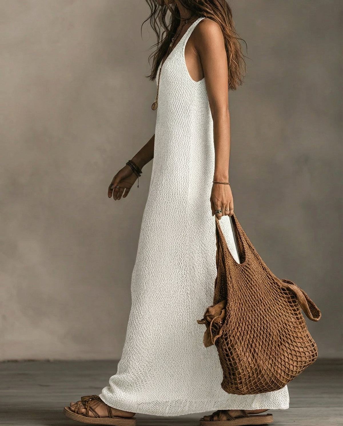 Olivia · Vestido maxi bohemio sin mangas