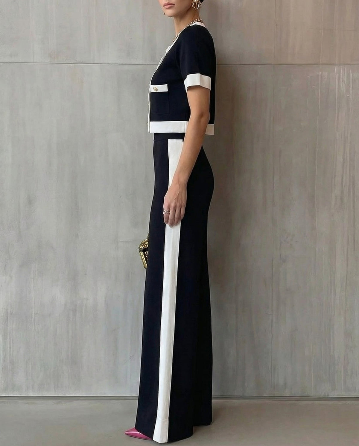 Pilar · Conjunto elegante con detalle de contraste