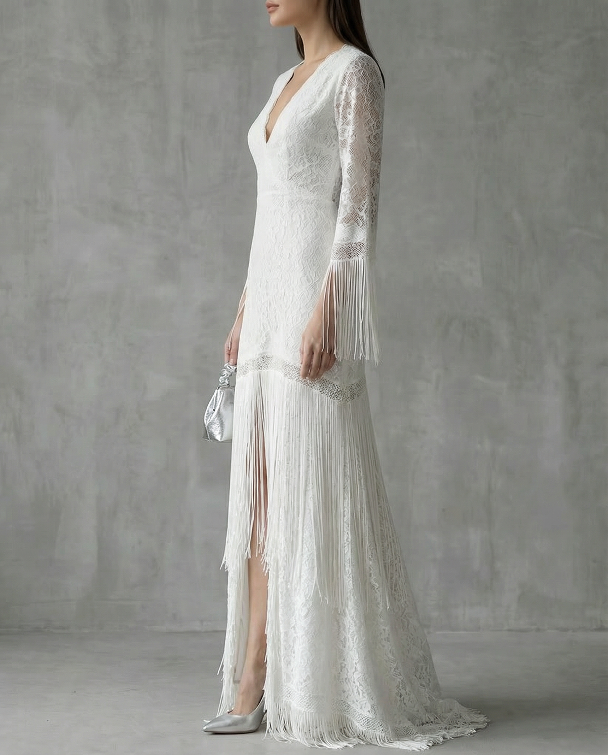 Paloma · Vestido boho con flecos y encaje