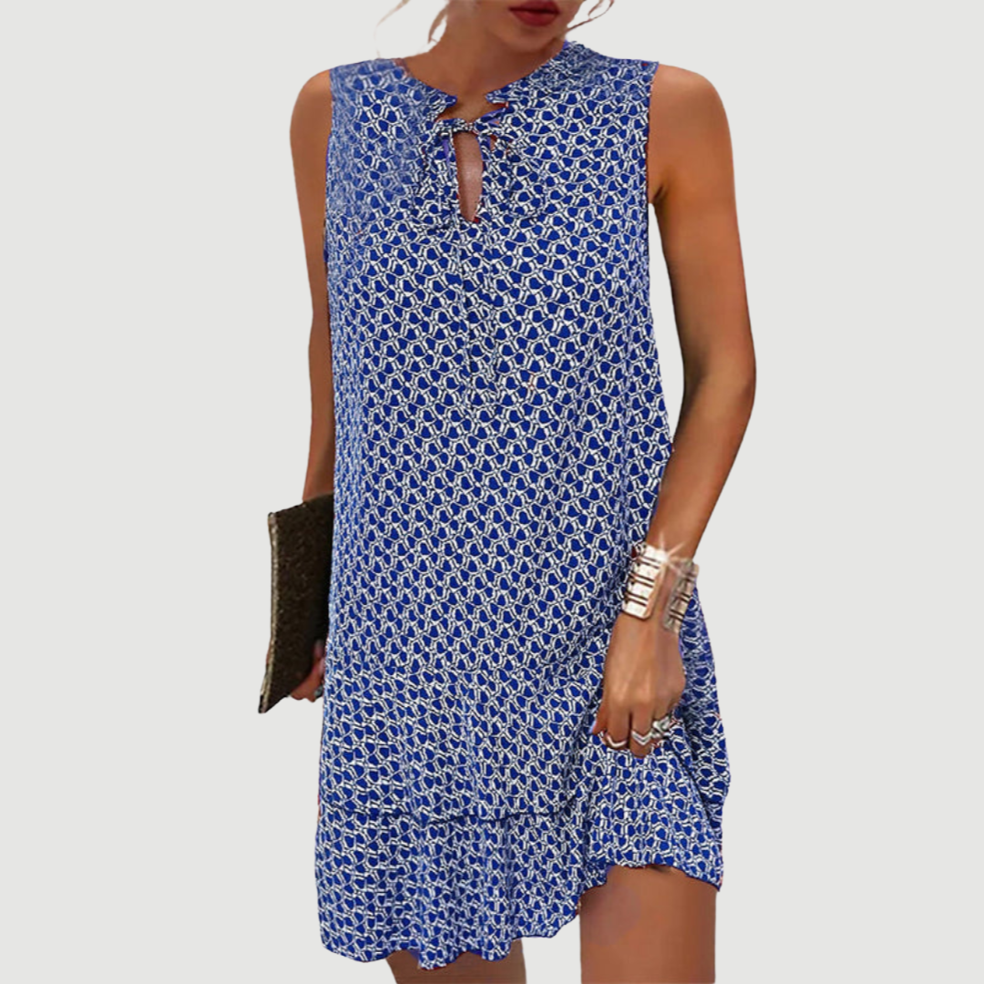 Ava · Vestido mini estampado con lazo